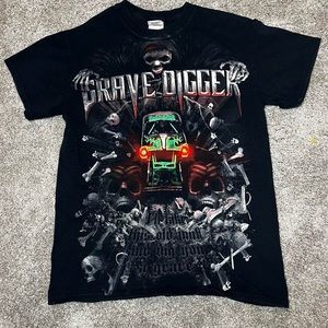AOP Emo/grudge grave digger graphic tee shirt!! Size small